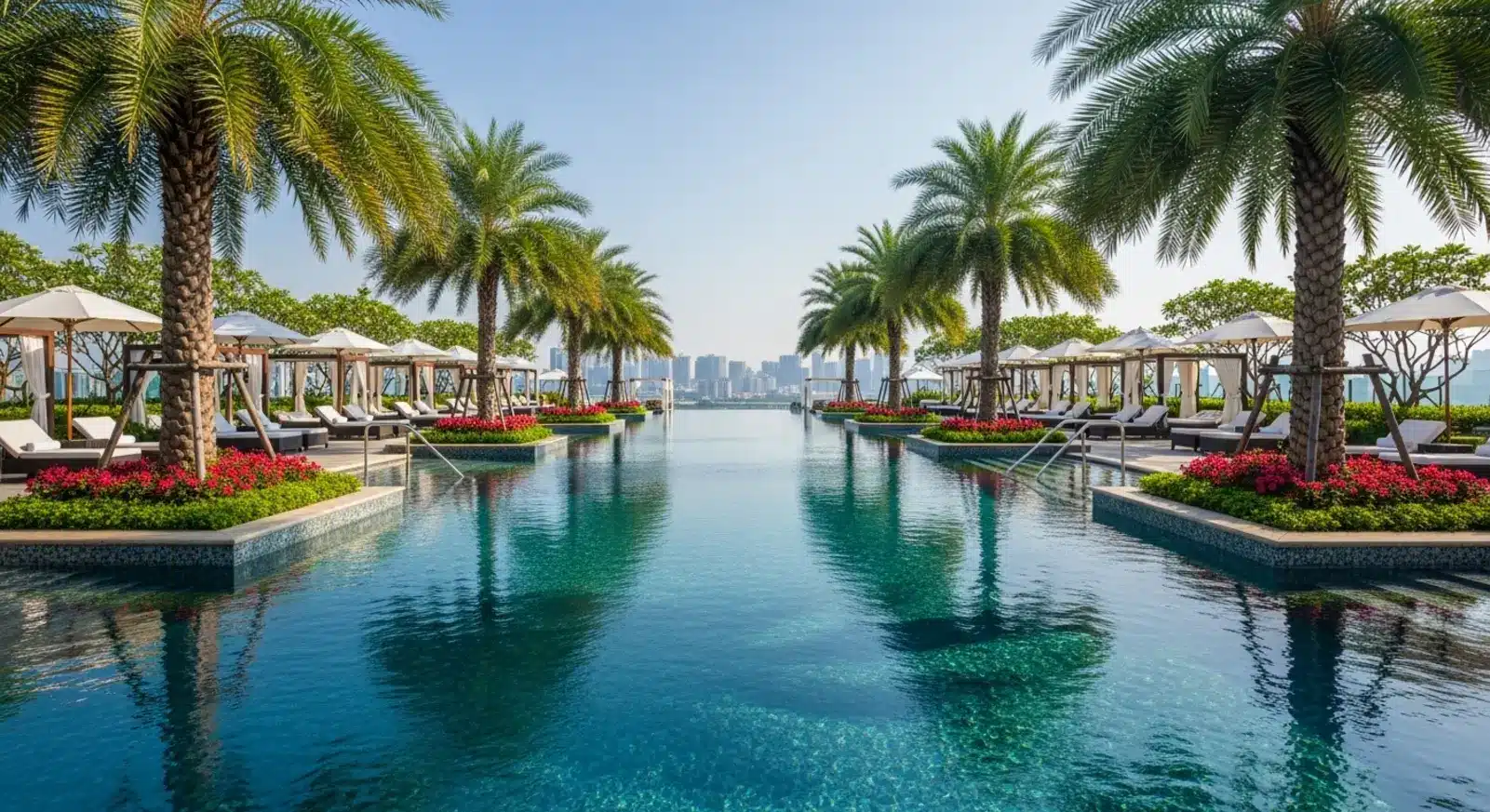 Bể bơi vô cực tại tầng 6 được quản lý theo tiêu chuẩn resort 5 sao