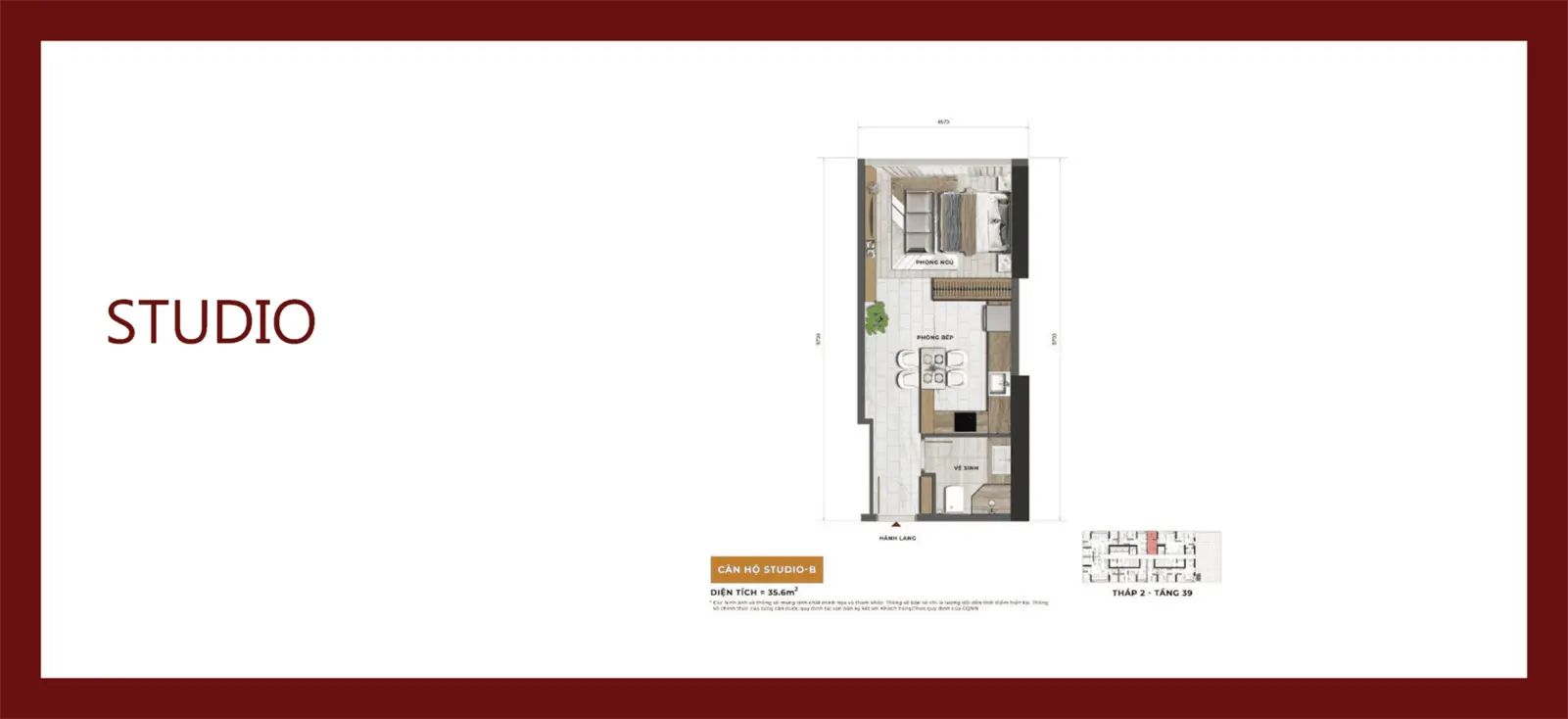 Căn Studio Sun Feliza Suites với thiết kế mở tối ưu hóa không gian sống