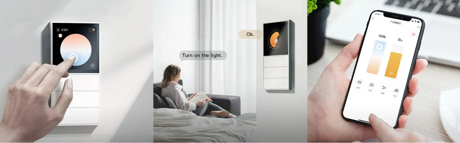 Hệ thống Smart Home với màn hình cảm ứng trung tâm