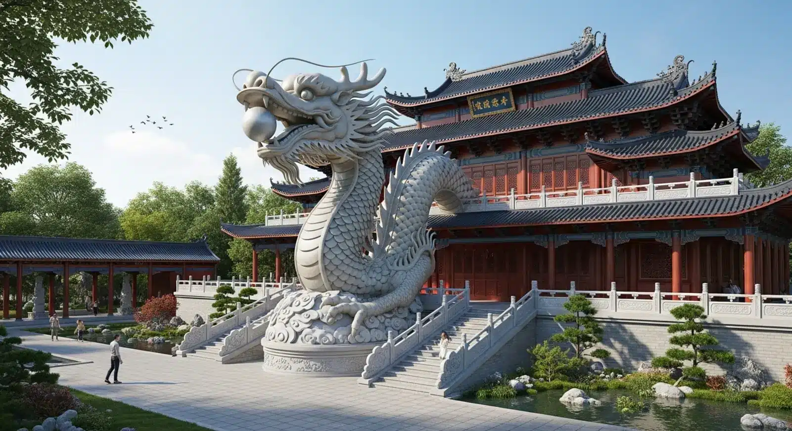 Thiết kế kiến trúc lấy cảm hứng từ tích Thăng Long với hình thái Rồng ngậm ngọc