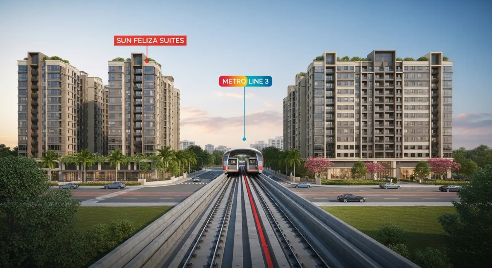 Tuyến Metro số 3 sẽ kết nối hoàn chỉnh và nâng tầm giá trị Sun Feliza Suites