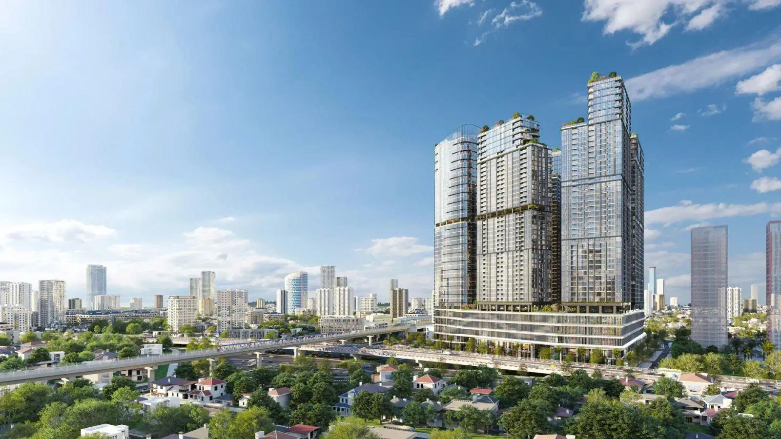Vị trí ba mặt tiền của Sun Feliza Suites với kết nối giao thông thuận lợi