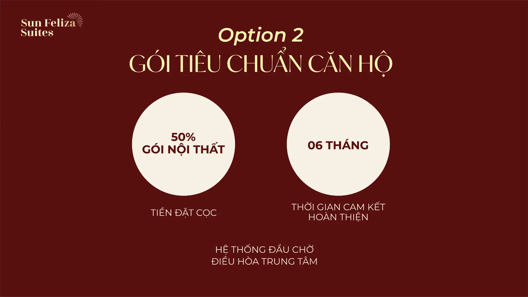 Gói nội thất tiêu chuẩn Option 2, Khách hàng tự hoàn thiện nội thất tại Sun Feliza Suites