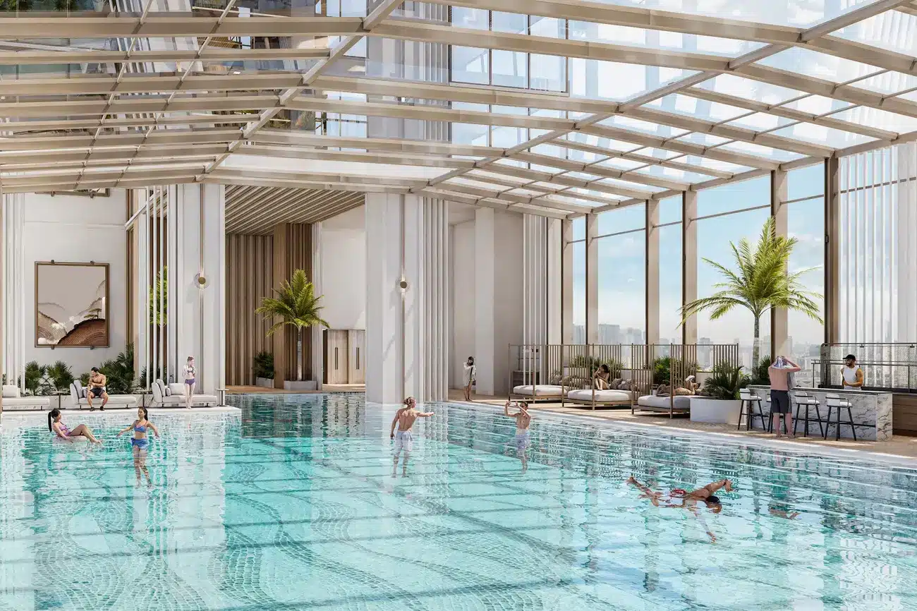 Bể bơi vô cực đẳng cấp tại Sun Feliza Suites, mang đến trải nghiệm sống sang trọng và tiện nghi cho cư dân.