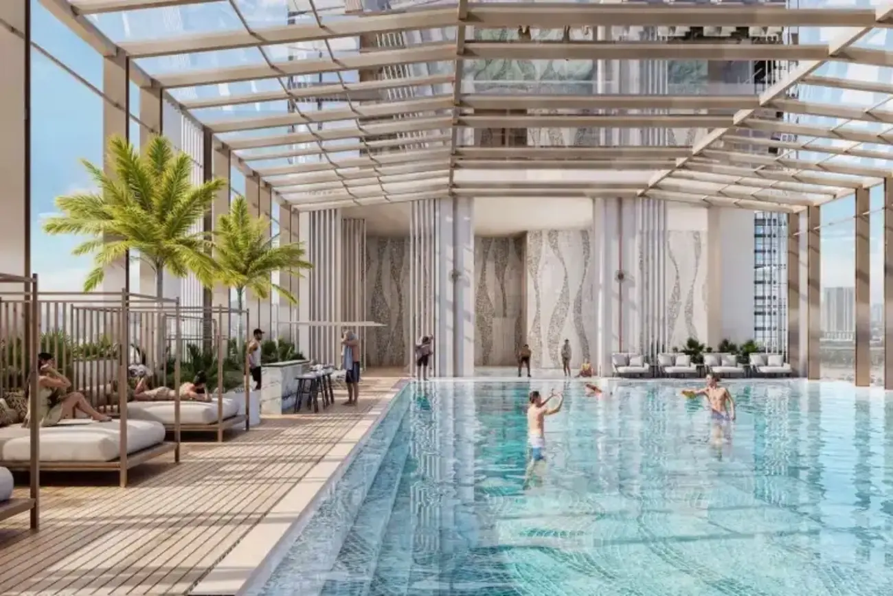 Phối cảnh 3D bể bơi trong khu tiện ích cao cấp của Sun Feliza Suites. Ảnh: Sun Group