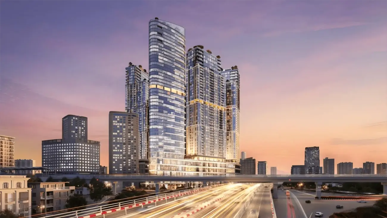 Phối cảnh 3D Sun Feliza Suites tại ngã tư Phạm Hùng – Xuân Thủy – Trần Quốc Vượng. Ảnh: Sun Group