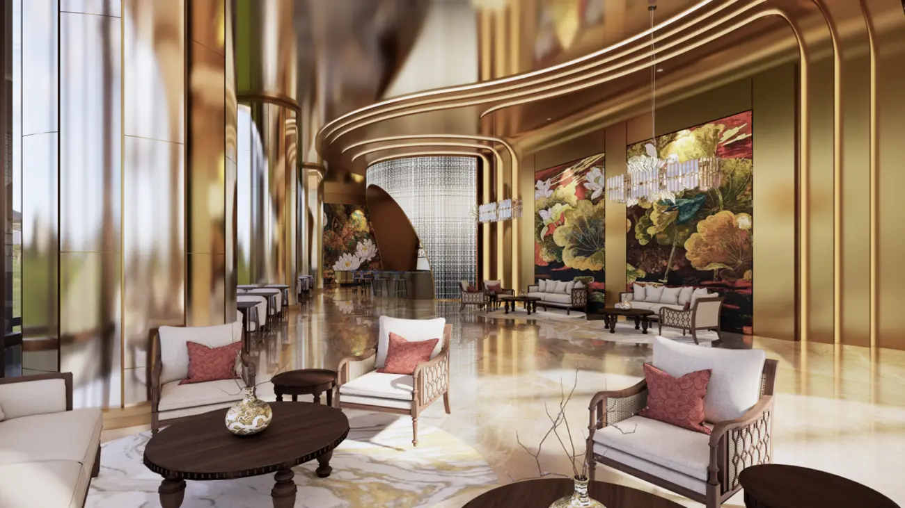 Hệ thống đại sảnh cao cấp tại dự án Sun Feliza Suites với thiết kế sang trọng, hiện đại.