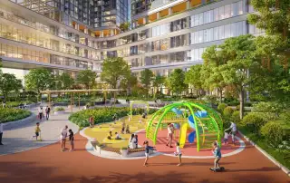 Khu vui chơi trẻ em tại dự án Sun Feliza Suites cung cấp không gian sống xanh và an lành cho cư dân.